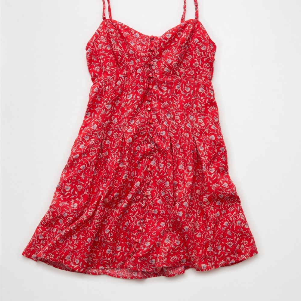 American Eagle Outfitters Red Floral Mini Dress